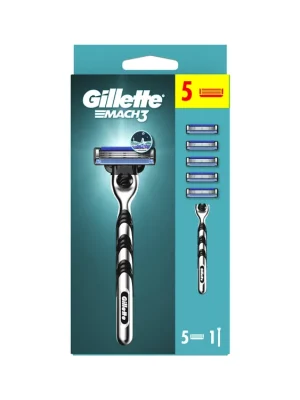 Oblíbený Gillette holicí strojek Mach3 + 5 ks náhradních hlavic