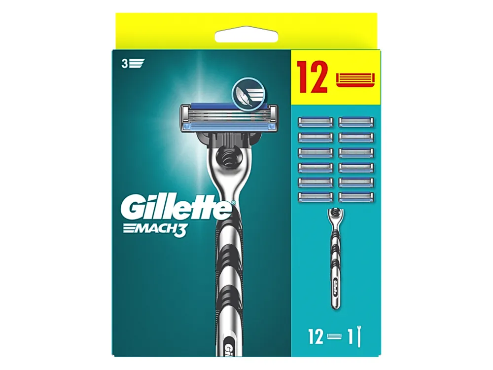 Gillette holicí strojek Mach3 + 12 náhradních hlavic Výprodej