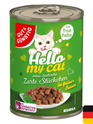 Gut & Günstig Hello My Cat konzerva 415 g Krutí maso v omáčce Novinka