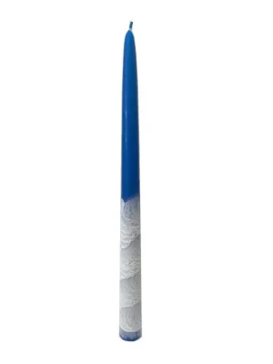 Výhodná Nabídka Z-trade svíčka konická 1 ks modro-bílá 22x290 mm