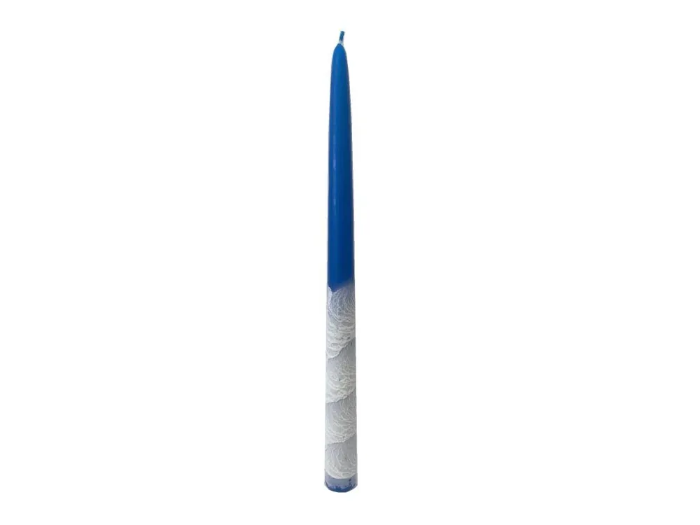 Výhodná Nabídka Z-trade svíčka konická 1 ks modro-bílá 22x290 mm