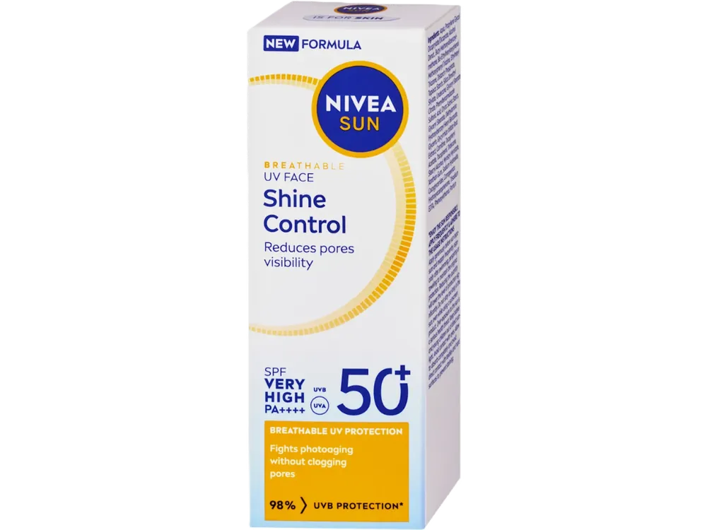Nivea Sun pleťový krém na opalování SPF 50+ 40 ml Shine Control Objednat Nyní
