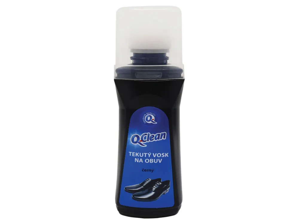 Q-Clean tekutý vosk na obuv 75 ml černý Horká Nabídka