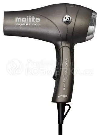Rychlé Dodání Artero Mojito Silver Travel Hair Dryer - Stříbrno-černý cestovní fén