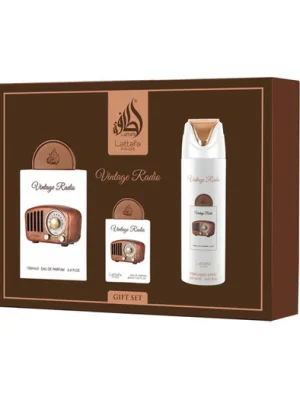 Lattafa Pride Vintage Radio EDP 100 ml + EDP 20 ml + tělový sprej 200 ml UNISEX Sleva
