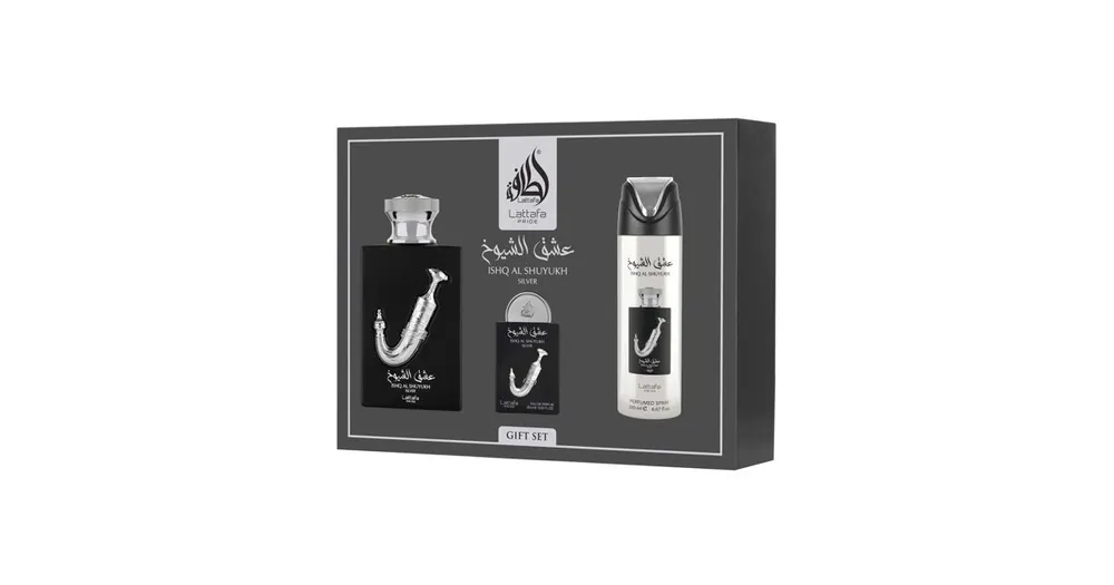 Lattafa Pride Ishq Al Shuyukh Silver EDP 100 ml + EDP 20 ml + DEO ve spreji 200 ml UNISEX Výprodej