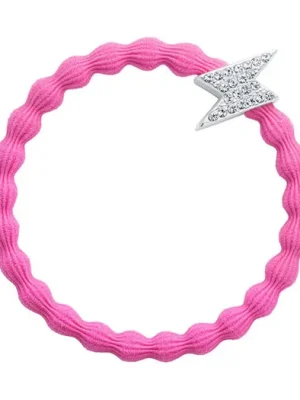 By Eloise London Silver Diamante Bolt Neon Pink Vrácení Zdarma