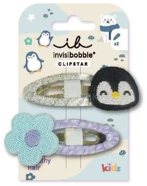 Víkendová Akce Invisibobble CLIP KIDS Polar Penguin - Dětská sponka do vlasů 2 ks