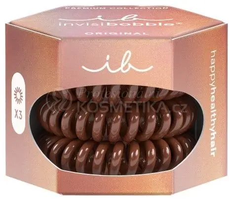 Invisibobble Original Premium Pretzel Brown - Gumička do vlasů hnědá 3 ks Levný