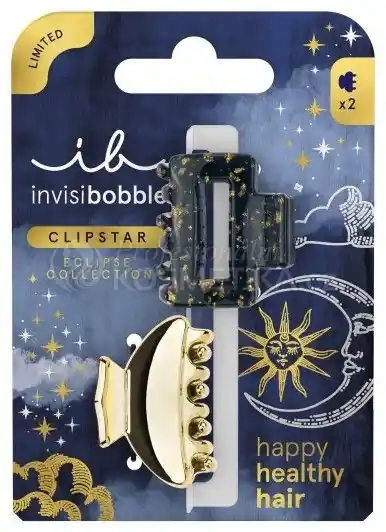 Sezónní Sleva Invisibobble CLIPSTAR S Eclipse Lunar Glam - Skřipec do vlasů 2 ks