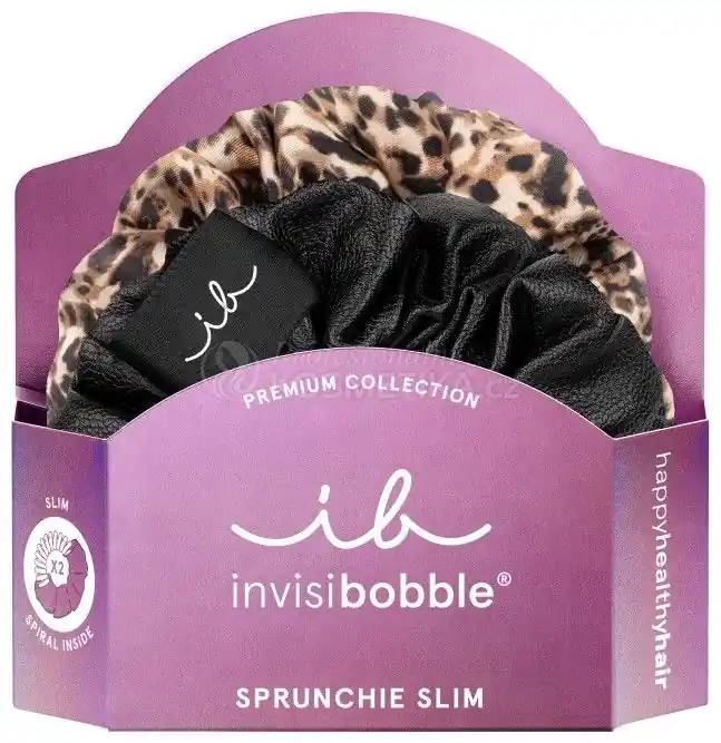 Nová Kolekce Invisibobble SPRUNCHIE SLIM PREMIUM Leo is the New Black - Gumička do vlasů 2 ks