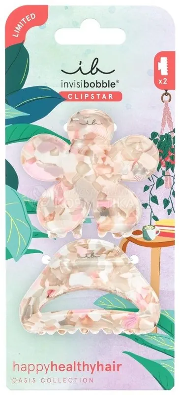 Novinka Invisibobble CLIPSTAR M Oasis Refreshed Bloom - Skřipec do vlasů 2 ks