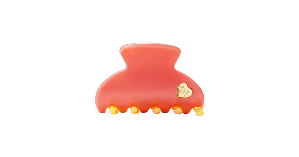 By Eloise Medium Hair Claw Gold Heart Coral Sunset Výprodej