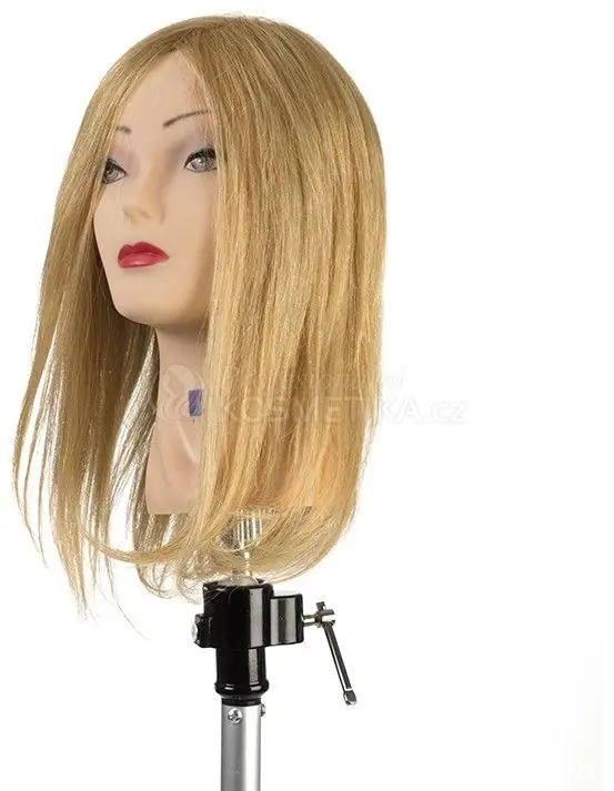 Rychlé Dodání Labor Pro Cvičná hlava - 100% pravých vlasů Světlá blond 30cm Vyšší hustota