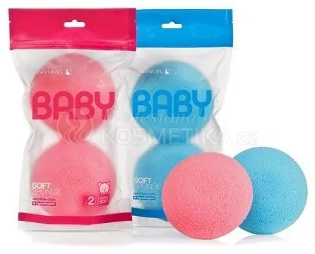 Super Cena Suavipiel Baby Soft Sponge - Mycí houba pro miminko 2 ks růžová