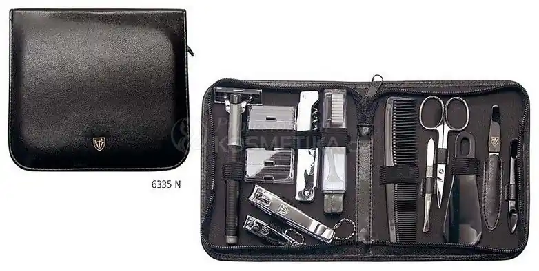 Nejlepší Volba Kellermann Artical Leather Travelling Kit 6335FN - Luxusní manikúra 12 dílů