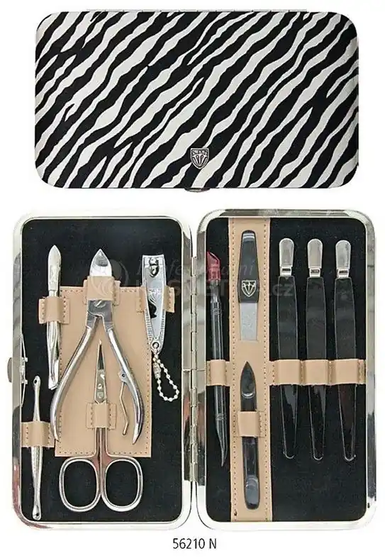 Horká Nabídka Kellermann Fashion Materials 56210 FN - Luxusní manikúrní sada 11-ti dílná Zebra