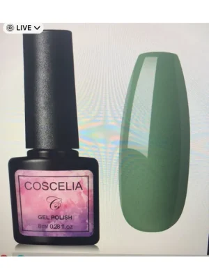 Dokud Zásoby Vydrží COSCELIANamáčecí UV gel na nehty zelený 1x8ml +1x8ml Top Coat