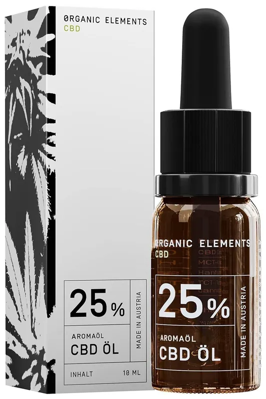 ORGANIC ELEMENTS CBD Oil 25%, 10ml (Produkt je bez krabičky) Jen Po Omezenou Doba