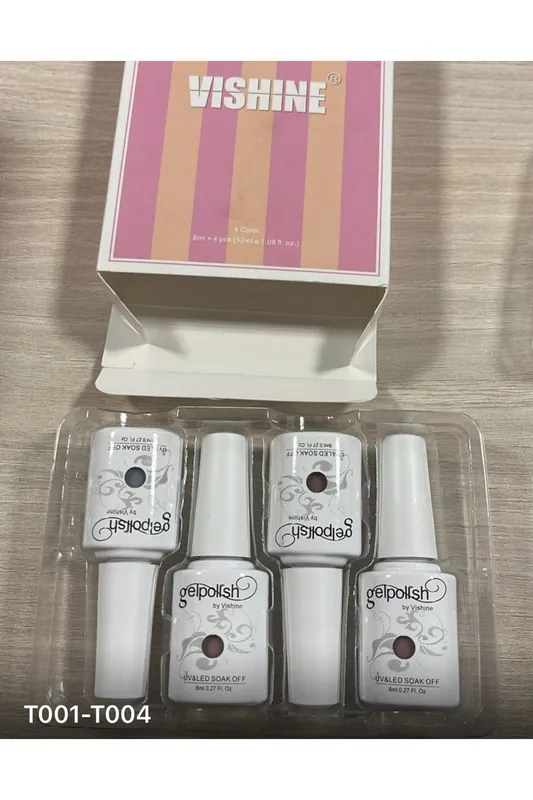 Nejlepší Volba Vishine 8ml 4ks gel lak na nehty T001 - T004