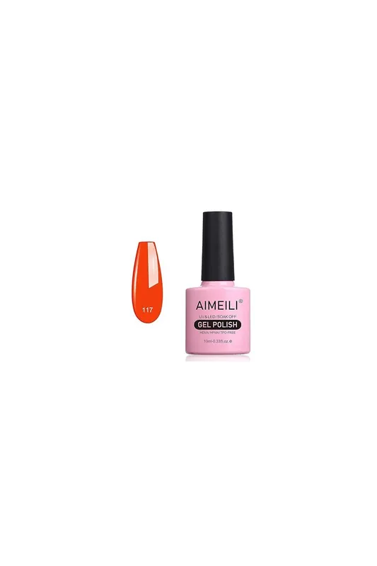 Levný AIMEILI Soak Off UV LED oranžový gelový lak na nehty - Lilium Pumilum Orange (117) 10ml