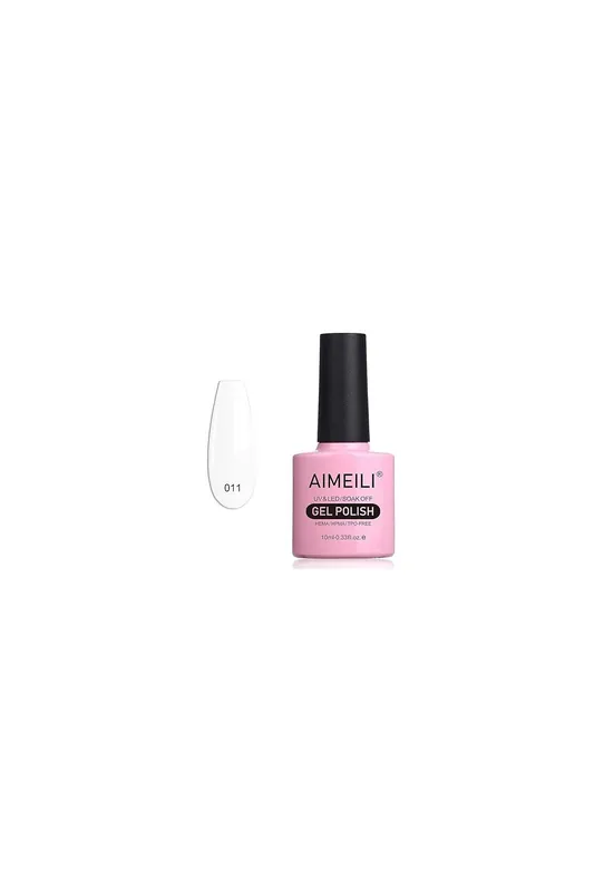 AIMEILI Soak Off UV LED bílý gelový lak na nehty White (011) 10ml Cenová Bomba