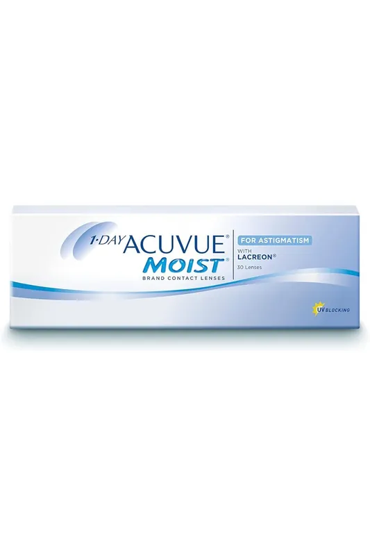Speciální Cena 1 Day ACUVUE MOIST pro ASTIGMATISMUS čočky 30 ks -1.00-neúplné balení