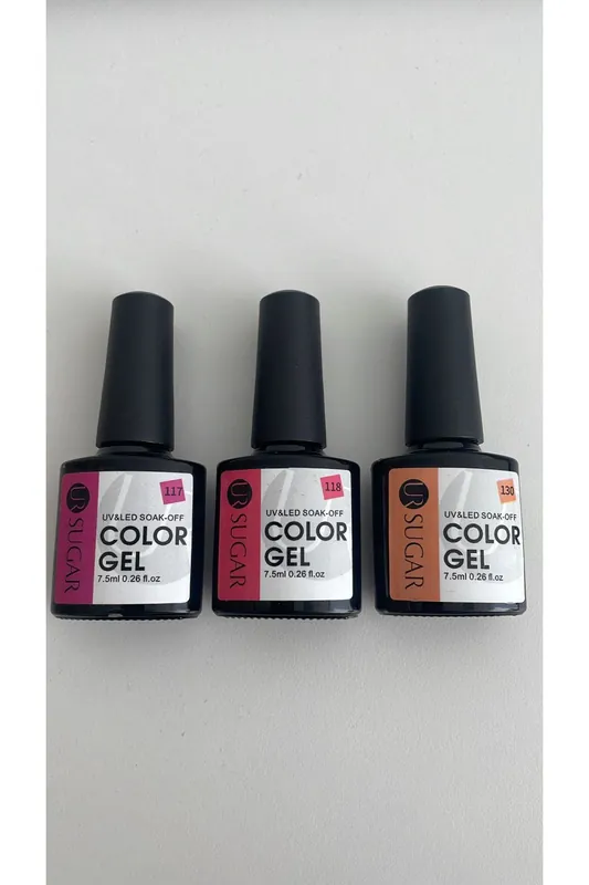UR SUGAR 7,5ml sada UV gel pro lakování nehtů 115,117,118,130 + top coat Speciální Cena