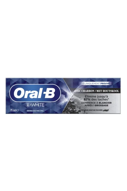 Rychlé Dodání Oral-B 3D White s aktivním uhlím 75ml (bez krabičky)