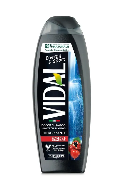 Jen Po Omezenou Doba Vidal Energy & Sport sprchový gel, povzbuzující s ženšenem a guaranou, 250 ml