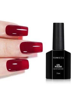 Jen Po Omezenou Doba TOMICCA, Gel lak na nehty, odstín 145 Jelly Wine red, 15 ml