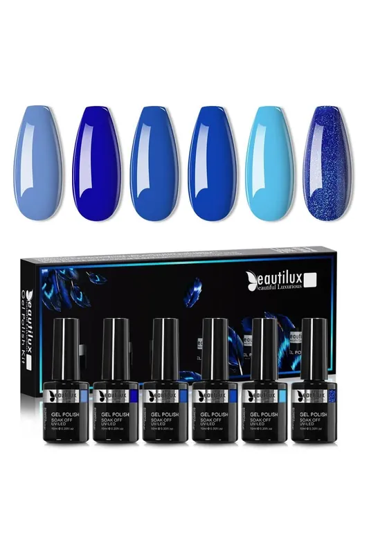 Nová Kolekce Beautilux Gelový lak na nehty, 6 barev 10 ml UV LED Soak Off Set YT-03