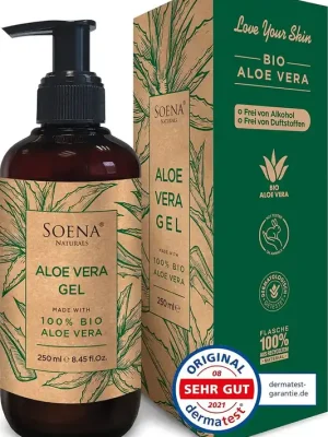Cenová Bomba SOENA-Aloe Vera Gel 100% Organic Aloe Vera, 250ml (bez krabičky)
