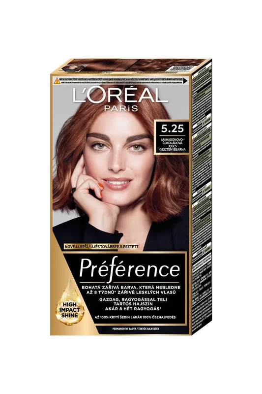 L'Oréal Paris - Préférence - 5.25 Mahagonovo-čokoládová, (poškodená krabička) Časově Omezené