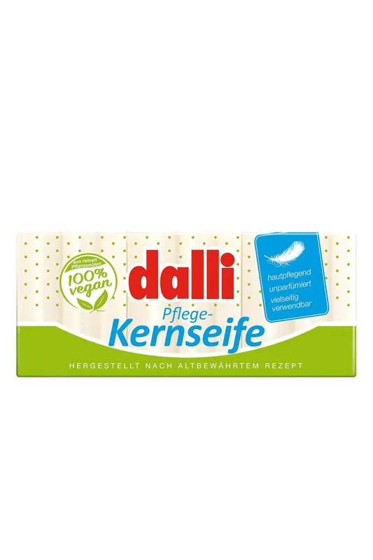 Aktuální balení 3 rostlinných mýdel Dalli Care bez vůně