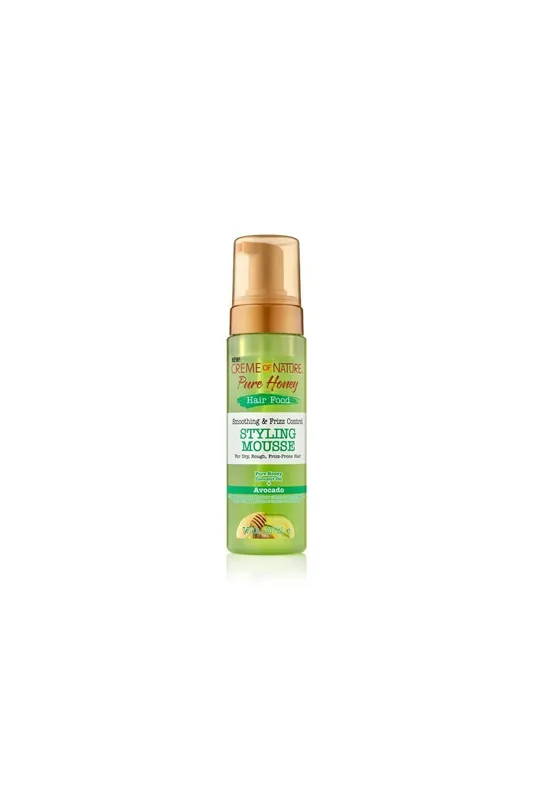 Must-Have Creme of Nature Pure Honey Hair Food Med + avokádo Stylingová pěna na vlasy 207ml
