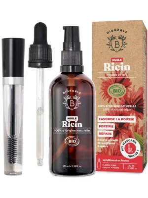 Sezónní Sleva Bionoble Organický ricinový olej 100 ml + sada na řasenku