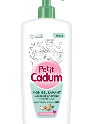 Petit Cadum mycí gel na vlasy a tělo s bio sladkými mandlemi 750 ml Finální Výprodej