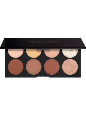 Autentický Revolution Ultra Contour Palette rozjasňovače a konturovací odstíny 8x1,25 g