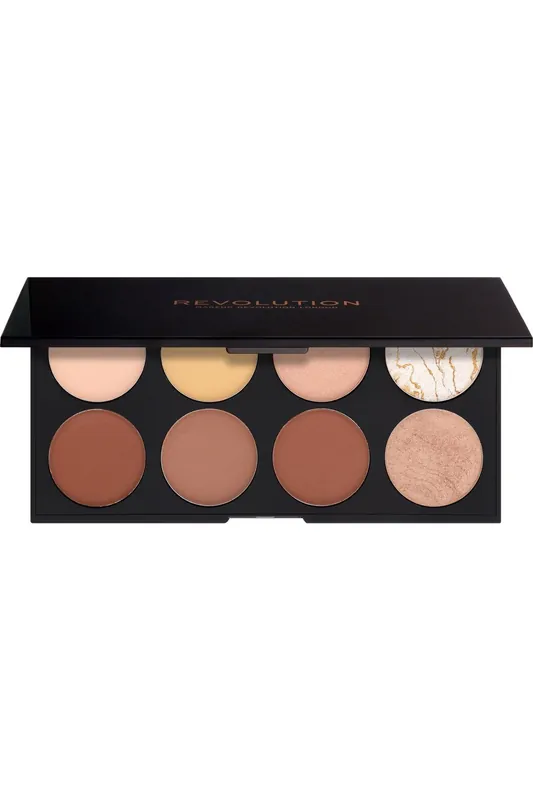 Autentický Revolution Ultra Contour Palette rozjasňovače a konturovací odstíny 8x1,25 g