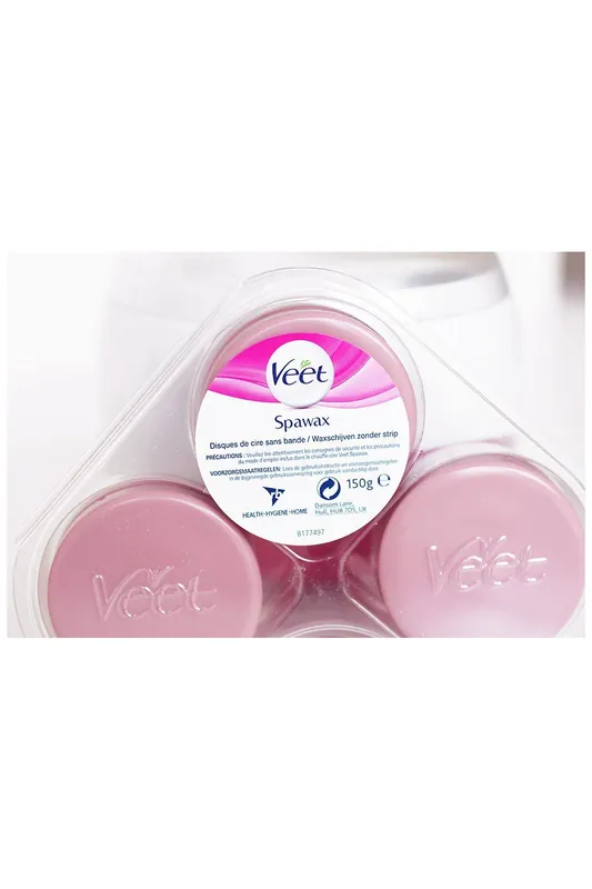 Veet Spawax Fialový teplý vosk 150g Náhradné voskové disky 6 ks Poslední Šance
