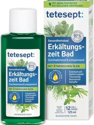 Tetesept Cold Time Bath Zdravotní koupel pro chladné období s 5 esenciálními oleji 125 ml Autentický