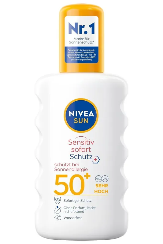 NIVEA Sun Sensitive Instant Protection spf 50+ opalovací sprej pro citlivou pleť 200 ml Autentický