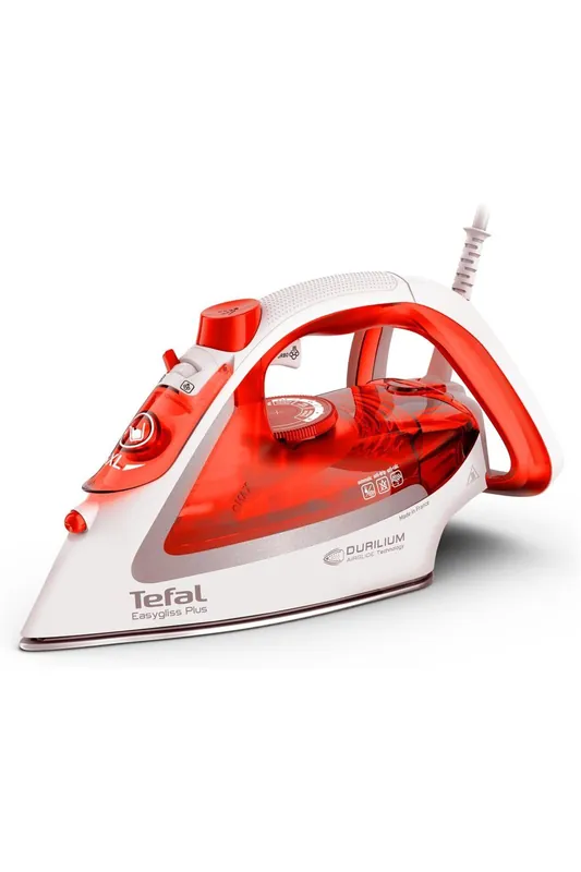 Napařovací žehlička Tefal FV5738 Easygliss Plus Dirilium Červená-Zánovní Nakupujte Hned