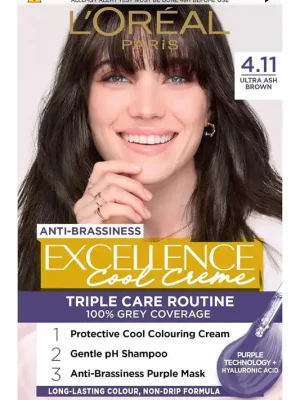 Akční Cena L'Oréal Paris Excellence Cool Creme, 4.11 Ultra popelavě hnědá