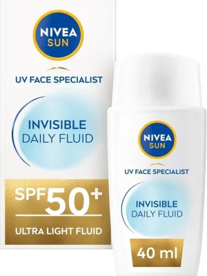 Novinka NIVEA SUN UV Face Invisible Daily Fluid SPF50+ opalovací krém 40 ml