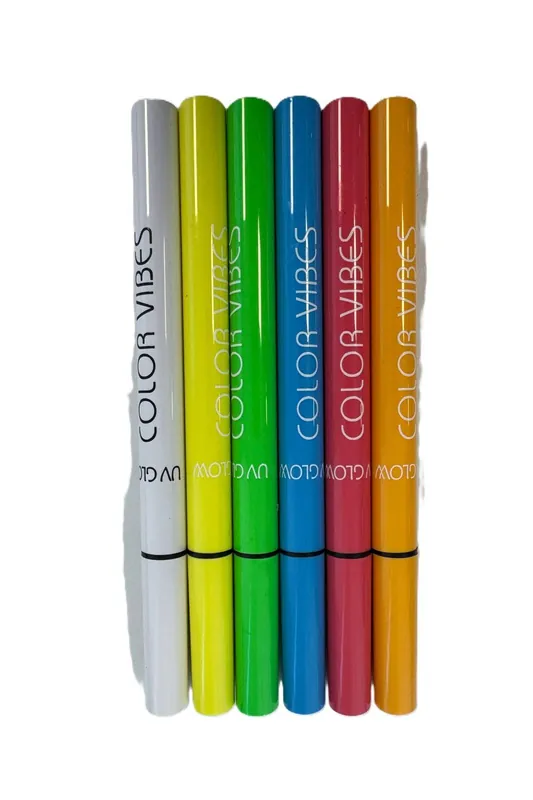 COLOR VIBES UV GLOW - UV reaktivní oční linky nebo barvy na tělo 6ks Rychlé Dodání