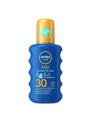 NIVEA SUN Kids Protect & Care dětský barevný opalovací sprej SPF 30, 200 ml Značkový