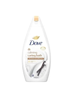 Super Cena Dove Zklidňující pečující koupel s bambuckým máslem a teplou vanilkou, 450 ml