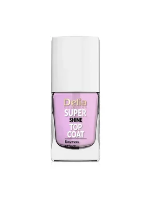 Bezpečná Platba Delia Cosmetics - Super Shine vrchní lak Top Coat - Olej z acai - Rychleschnoucí - 11 ml